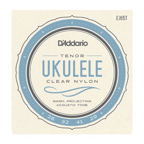 D'Addario Tenor Ukulele EJ65T, Custom Por Arte, Clear Nylon