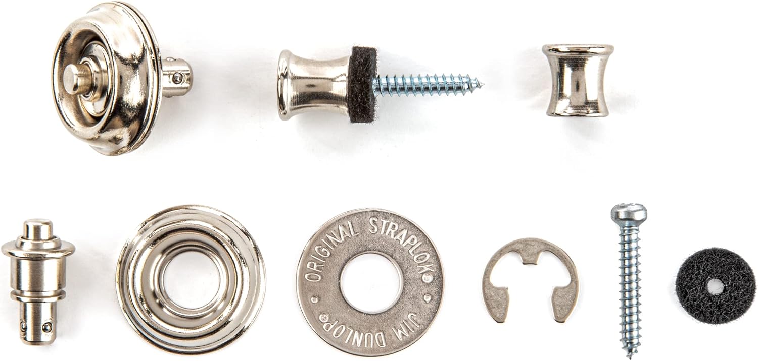Dunlop SLS1101N, Original Nickel Strap Lock & Button