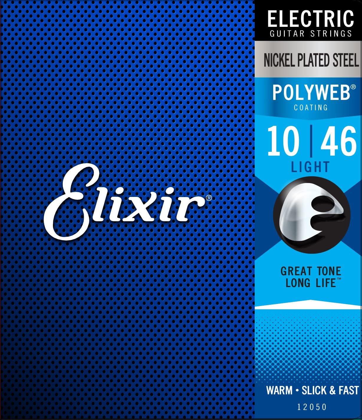 Elixir 12050 Electric Guitar Strings, Nickel Plated Steel with POLYWEB™ Coating (Light .010-.046)