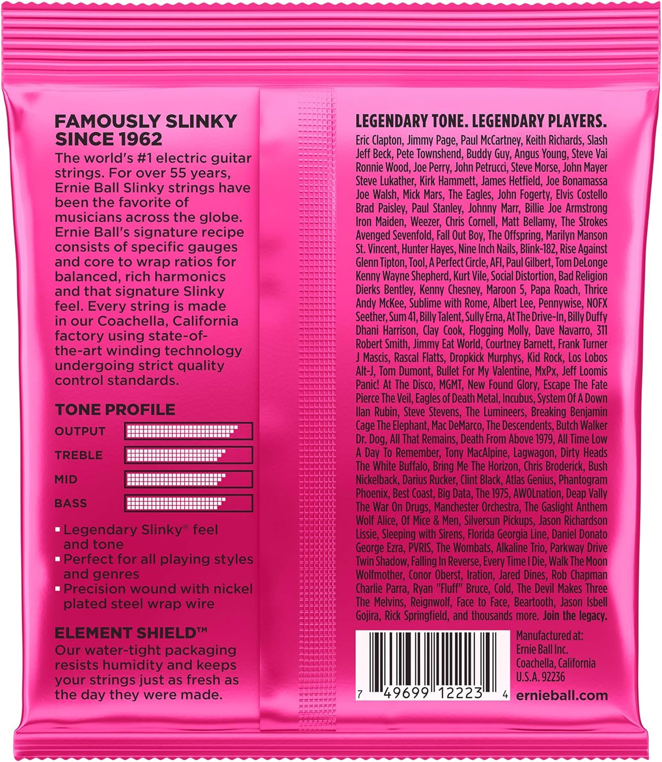 Ernie Ball 2223, Super Slinky Nickel Wound Electric Guitar Strings - .009-.042