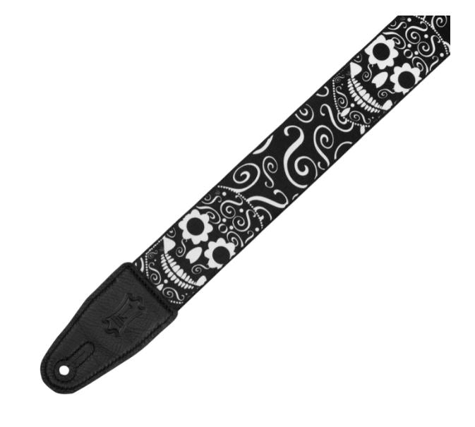 Levy's MP2CAL-003, Calica Serie, Guitar Strap, 2.0", Mexican Folk Art, Skull, Poly
