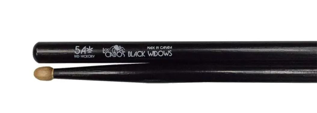 Los Cabos 5A, LCD5ARHBW, Black Widow, Red Hickory, Drum Sticks - Made in Canada