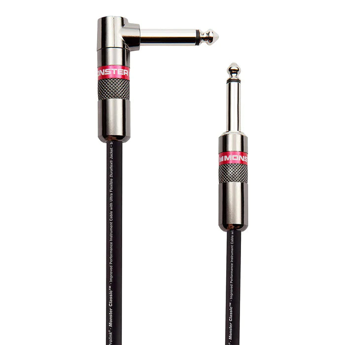 Monster® 600497-00, Prolink Classic, 0.25in, 21 ft., Instrument Cable, Right Angle to Straight Angle