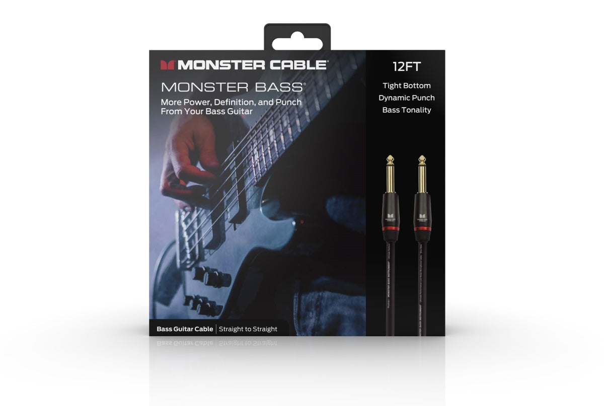 Monster® Prolink Monster Bass®, 600548-00, Instrument Cable - Straight to Straight, 12 Feet 1/4" PLug