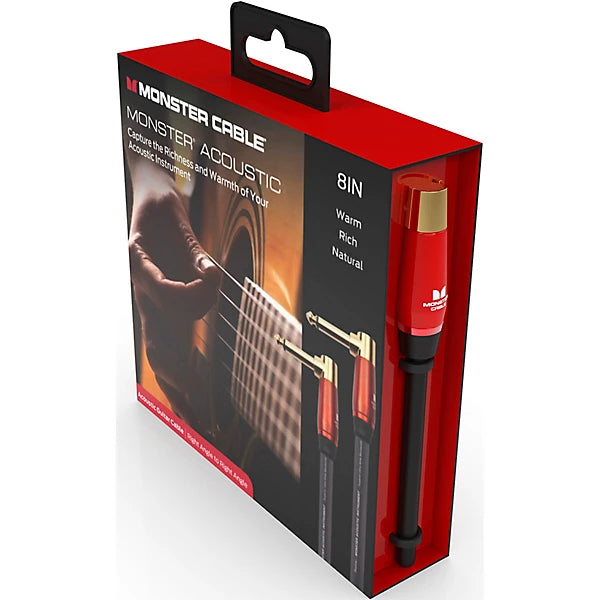 Monster® Prolink Acoustic 600557-00, Instrument Cable, Right Angle to Straight, 12ft, Black
