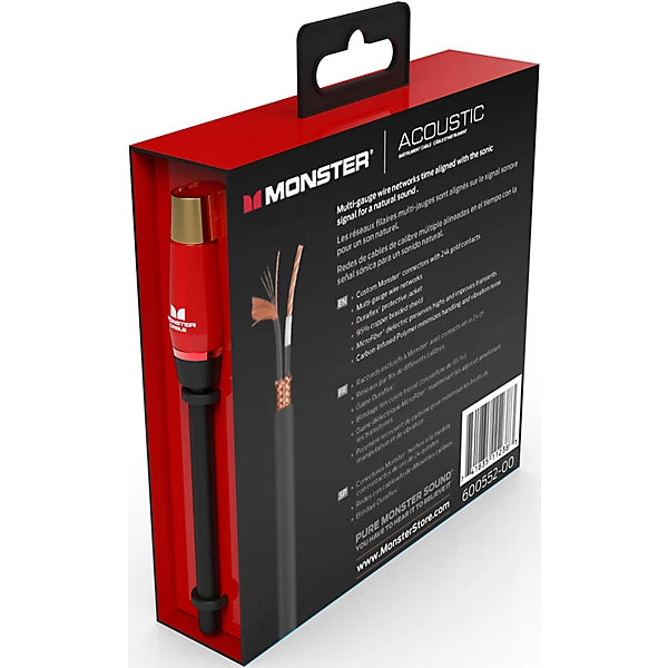 Monster® Prolink Acoustic 600557-00, Instrument Cable, Right Angle to Straight, 12ft, Black