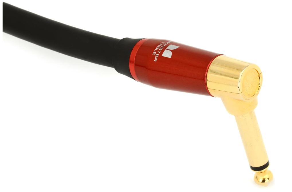 Monster® Prolink Acoustic 600557-00, Instrument Cable, Right Angle to Straight, 12ft, Black