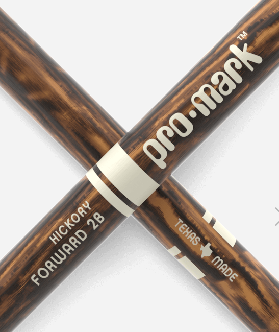 Promark Classic 2B, TX2BW-FG, Firegrain Drum Sticks, Hickory, Made in Texas