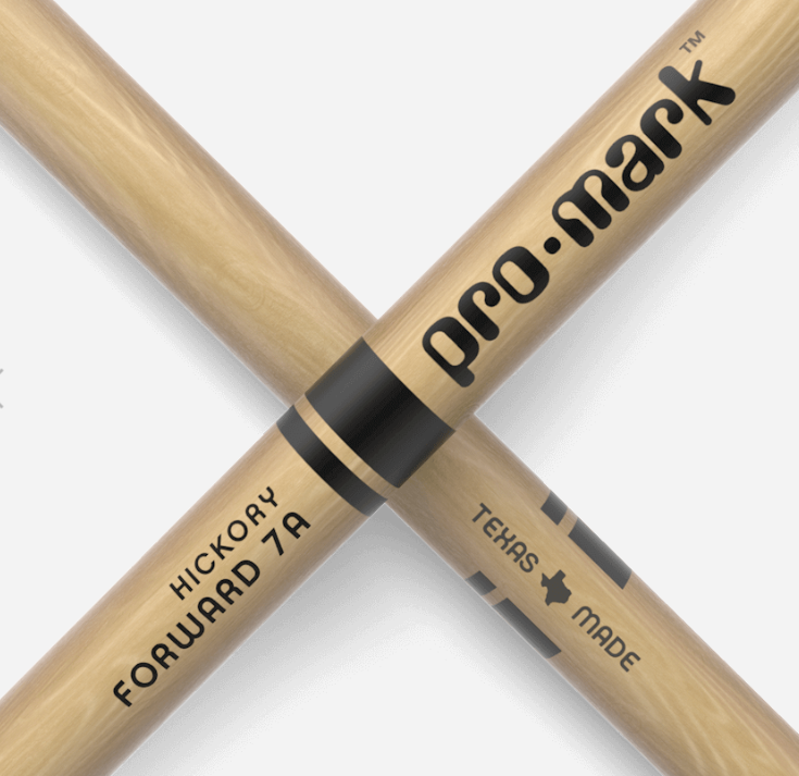 Promark 7A, Classic, TX7AW, Hickory Drumsticks. Made in Texas