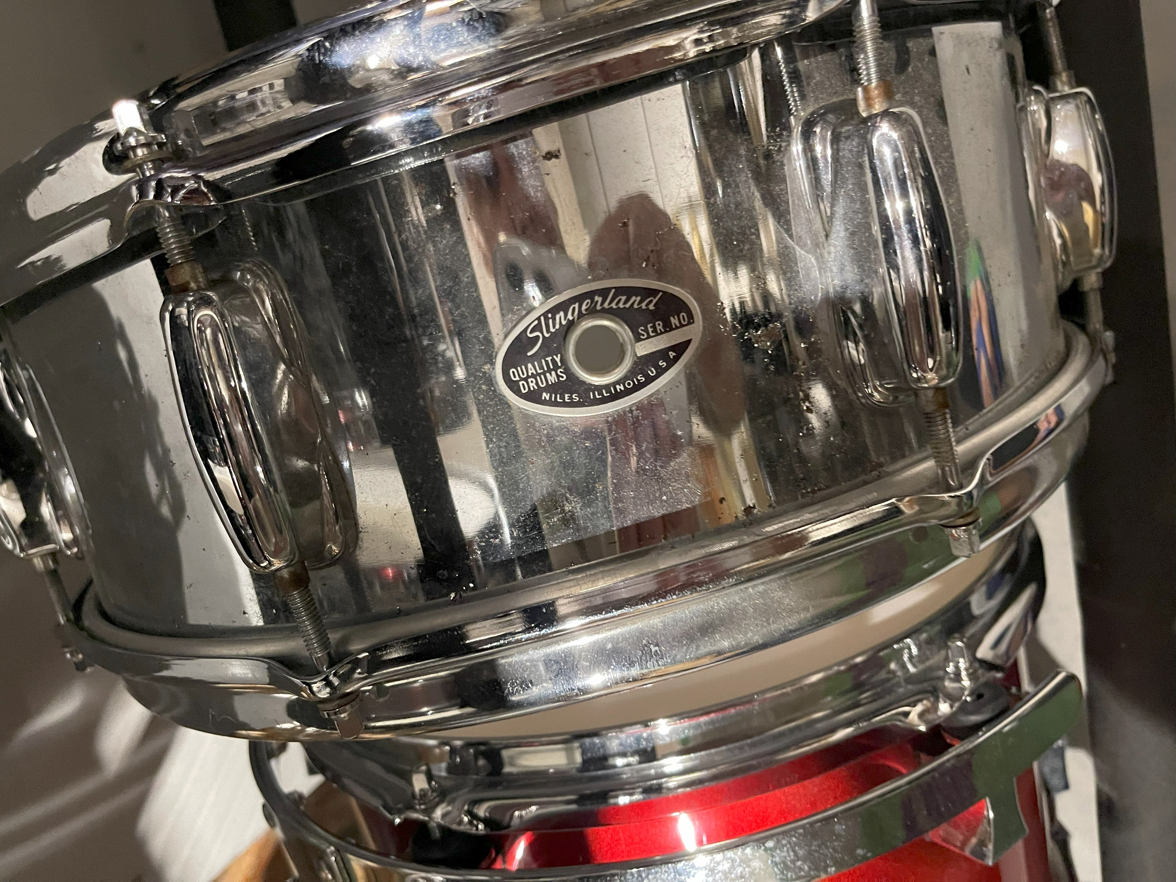 Slingerland Aluminum Acoustic Snare, 5"x14", Circa 1970s, 8 lugs, Used good condition