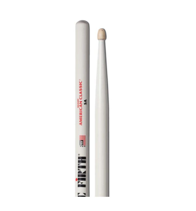 Vic Firth American Classic®, 5AW White Drum Sticks, Hickory, Wood Tip
