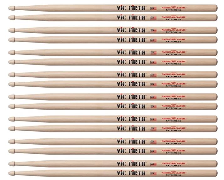 Vic Firth American Classic® Extreme X5B Drum Sticks, Hickory, Wood Tip