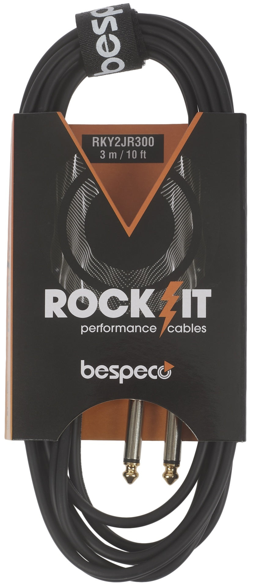 bespeco Rock-IT Series, RKY2JR300 Interlink Cable, 2xRCA-2xJack Mono, 3m/9.84 ft. Black