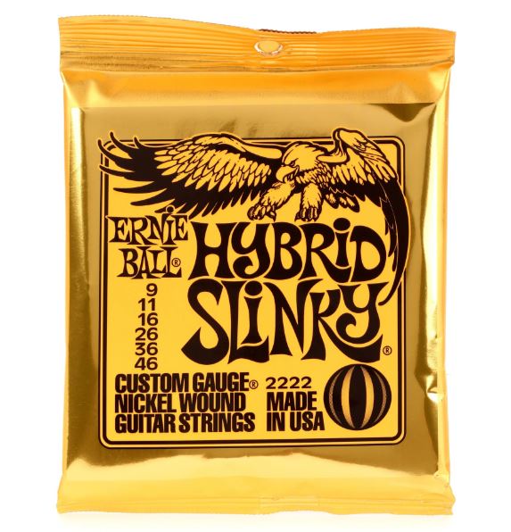 Ernie Ball 2222 Hybrid Slinky Nickel Wound Electric Guitar Strings - .009-.046