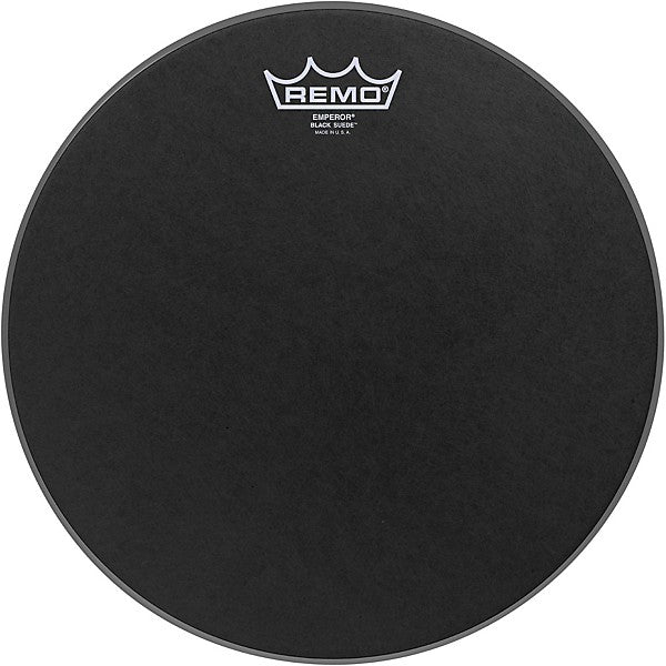 Remo BA-0812-ES, Batter, Ambassador Black Suede Drum Head -12 Inch