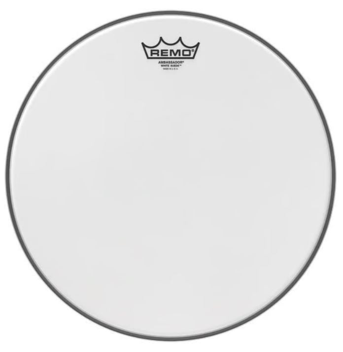 Remo BA-0813-WS, Batter, Ambassador White Suede Drum Head -13 Inch