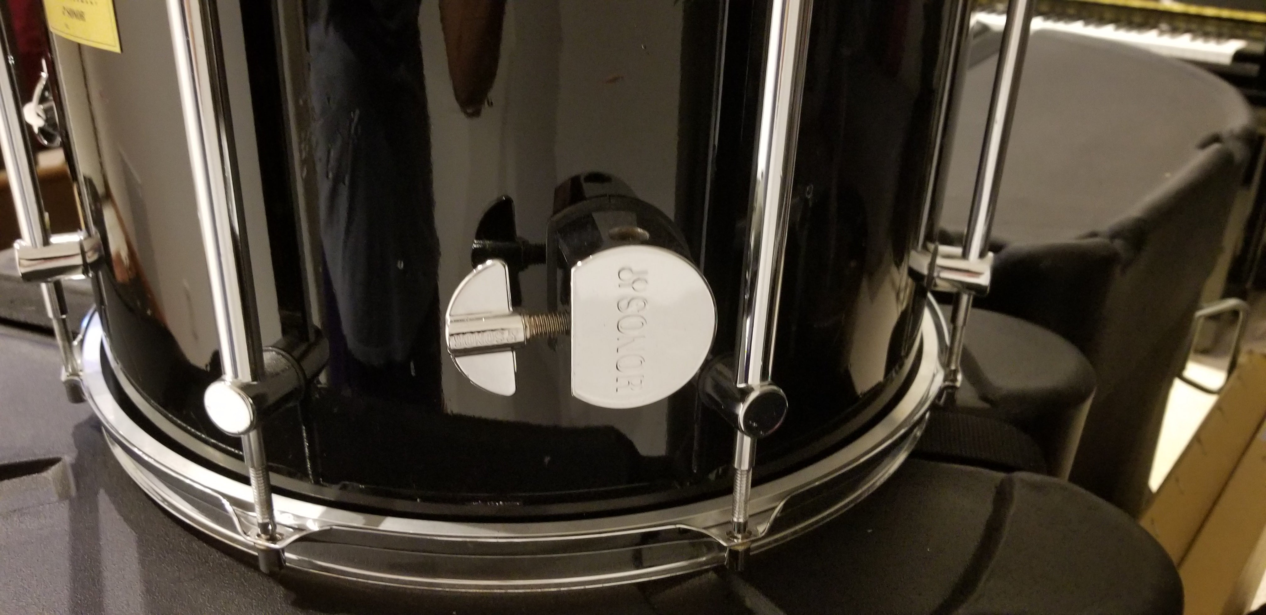 Sonor Tom Drum Birch wood, Vintage - Force 3000 Series, Black Lacquer w/Gator Hard Shell Case