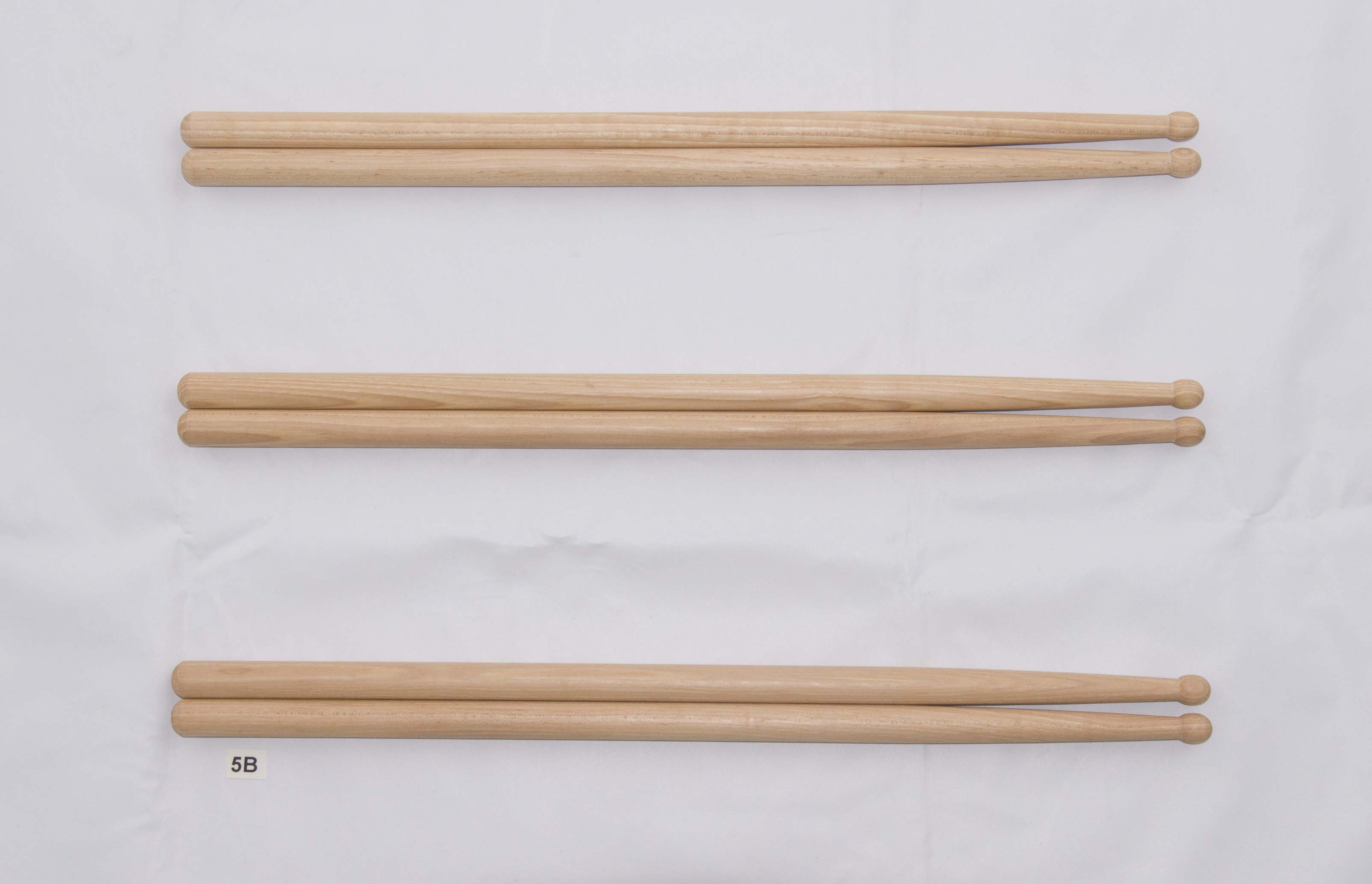 Unbranded LAU5BW, 5B Drum Sticks, American Hickory, Wood Tip