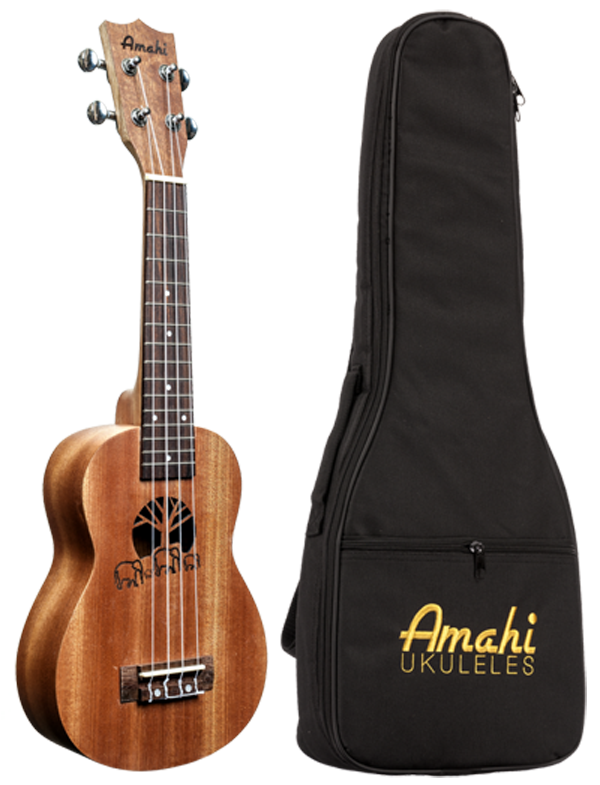 Amahi UK130C, Mahogany, Concert Size Ukulele with Gig Bag