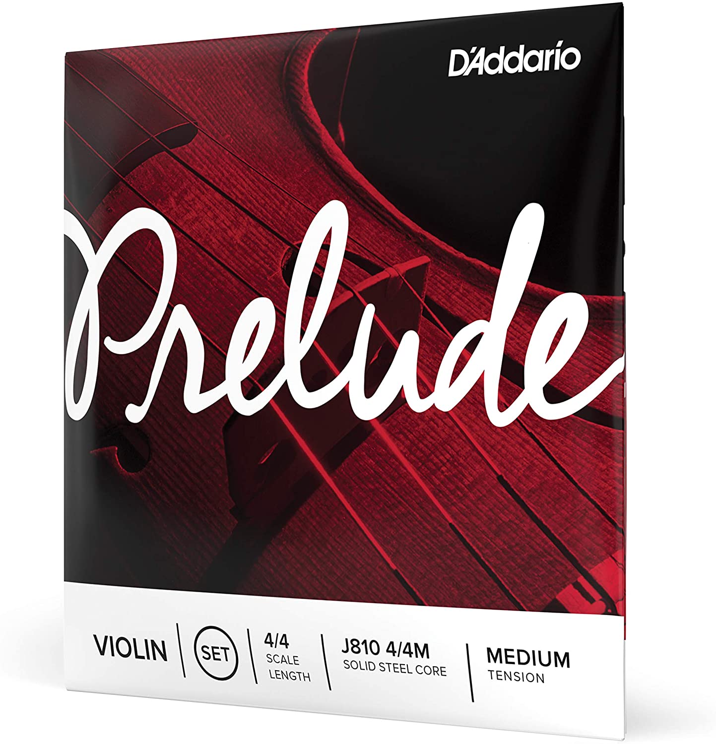 D’Addario Prelude Violin Strings - J810 4/4M,  4/4 Scale, Medium Tension - Set of 4