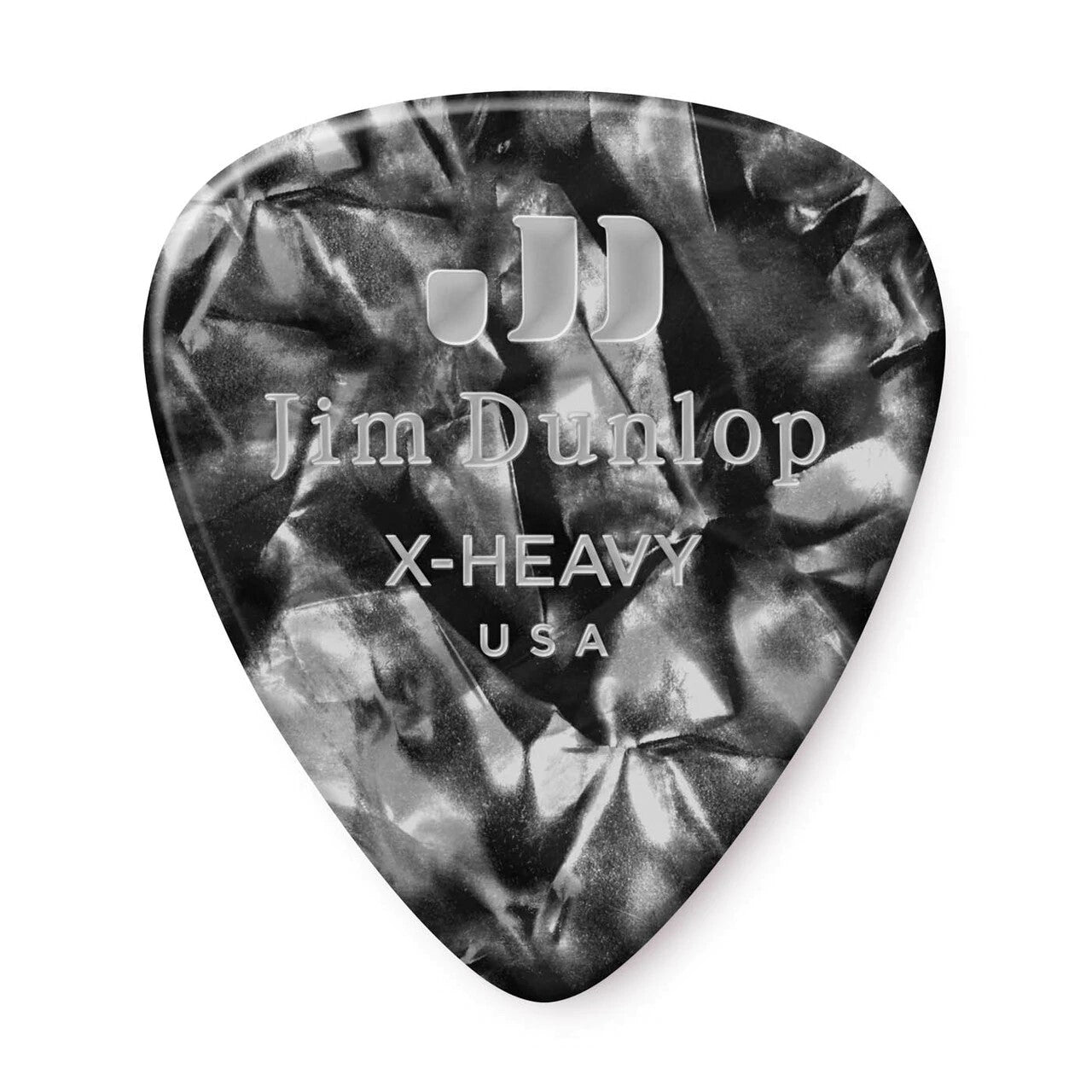 Dunlop 483-02XH, Black Pearloid, Celluloid Pick, Extra Heavy