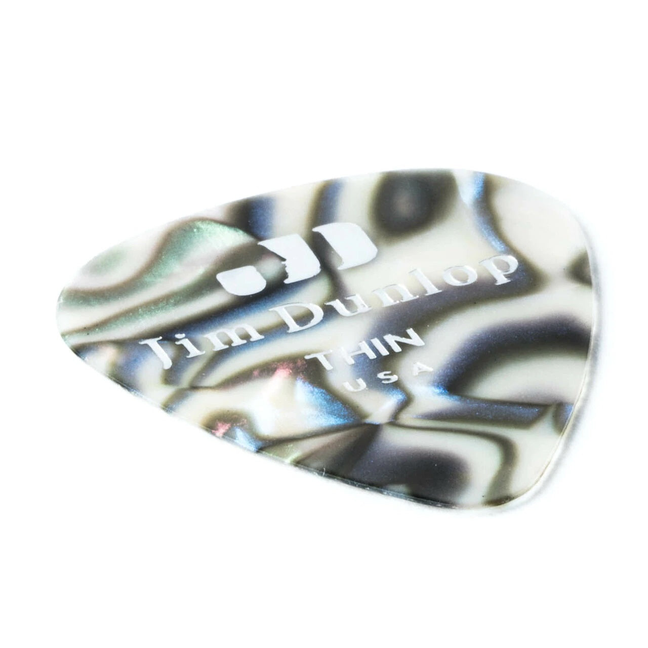 Dunlop 483-14TH Celluloid Abalone Pick, Thin.