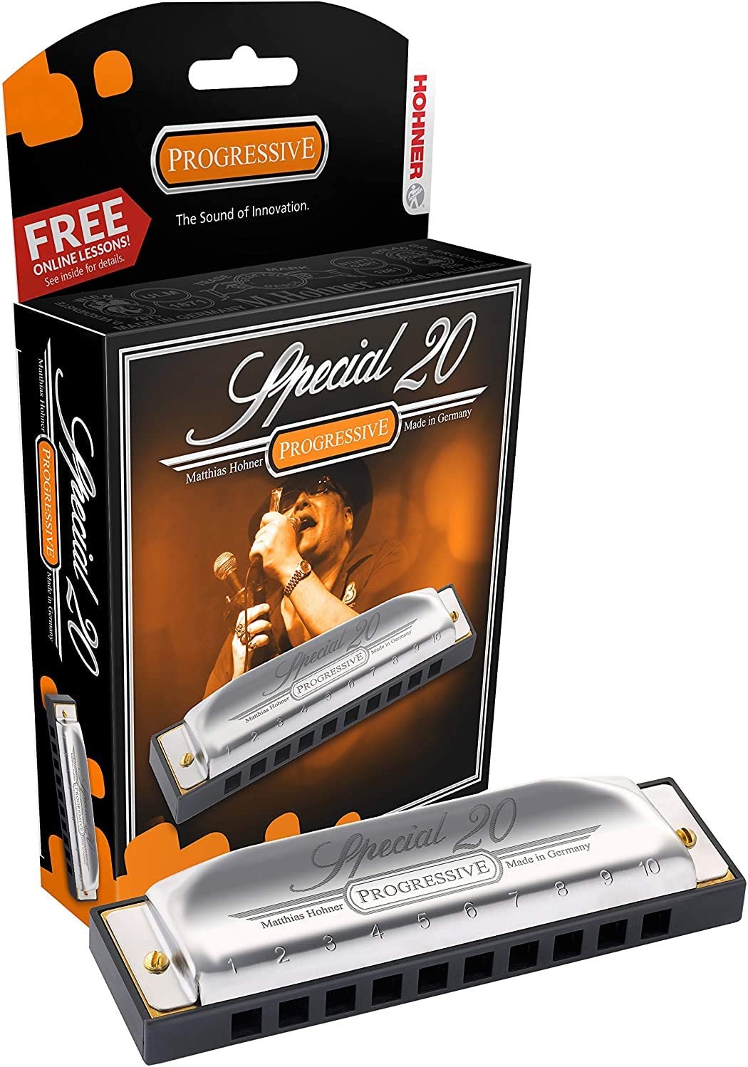 HOHNER Diatonic Harmonica, Progressive Special 20 - Key of A