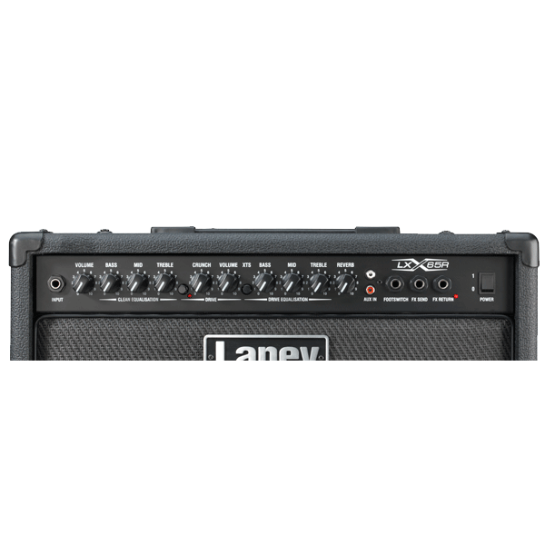 Laney UK LX65R, Twin Channel Guitar Combo Amp. 65 Watts 12" custom HH driver. Solid Sate Amp. Black