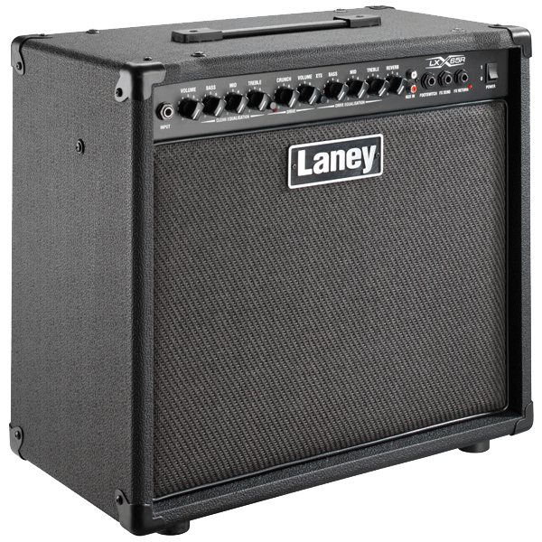 Laney UK LX65R, Twin Channel Guitar Combo Amp. 65 Watts 12" custom HH driver. Solid Sate Amp. Black