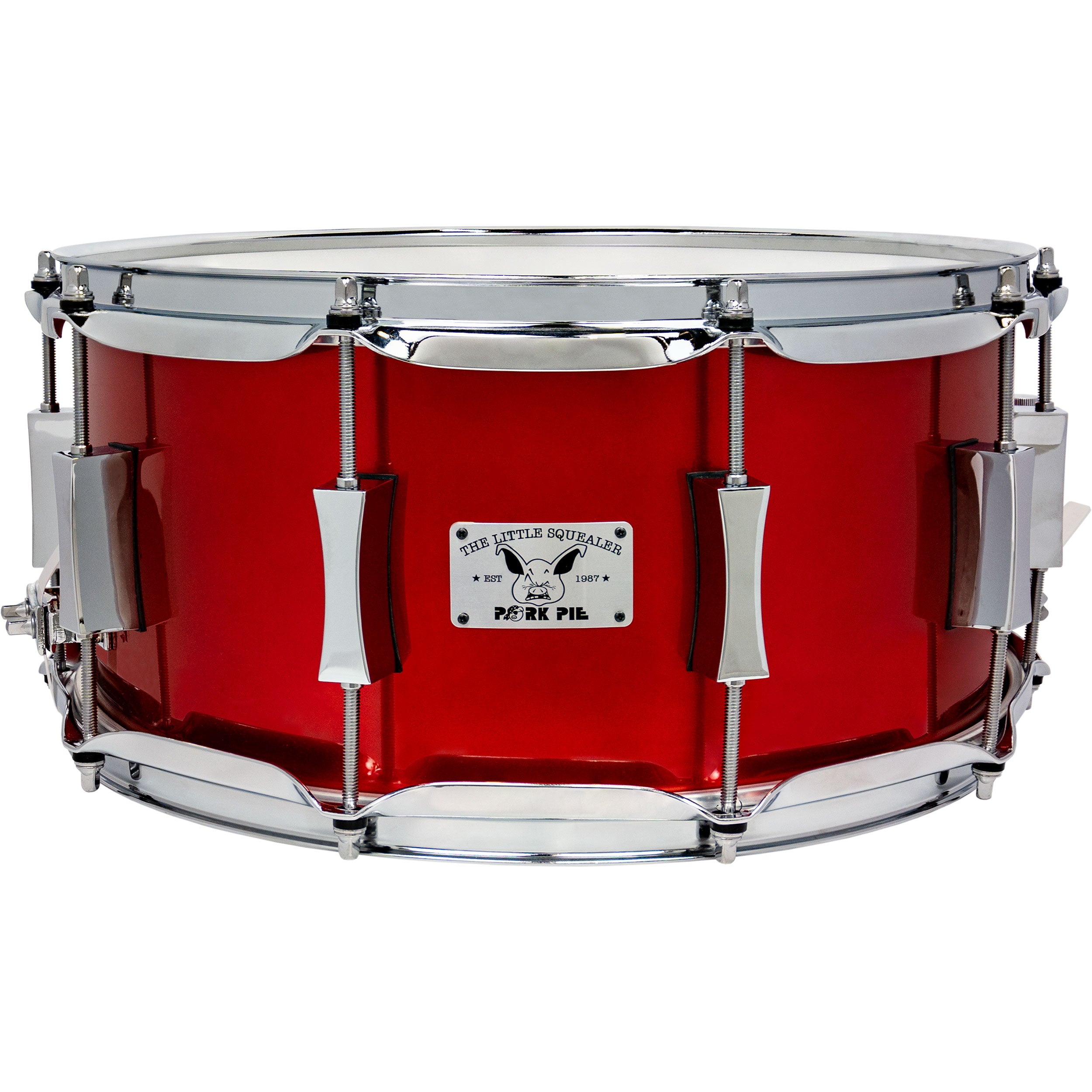 Pork Pie Drum Kit Little Squealer,Fire Red, 6 pieces 50/50 Mahogany/Birch Wood, w/Cases