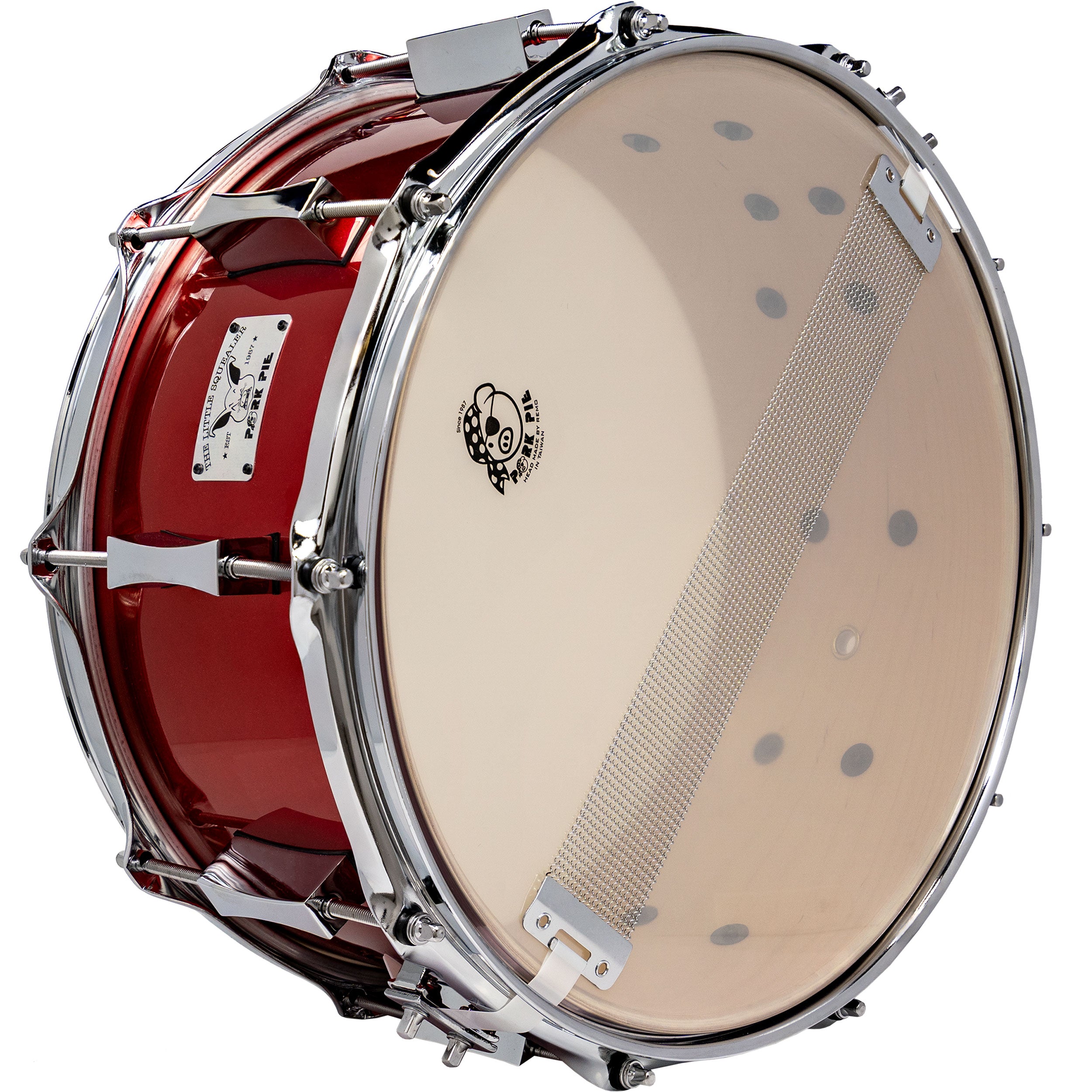 Pork Pie Drum Kit Little Squealer,Fire Red, 6 pieces 50/50 Mahogany/Birch Wood, w/Cases