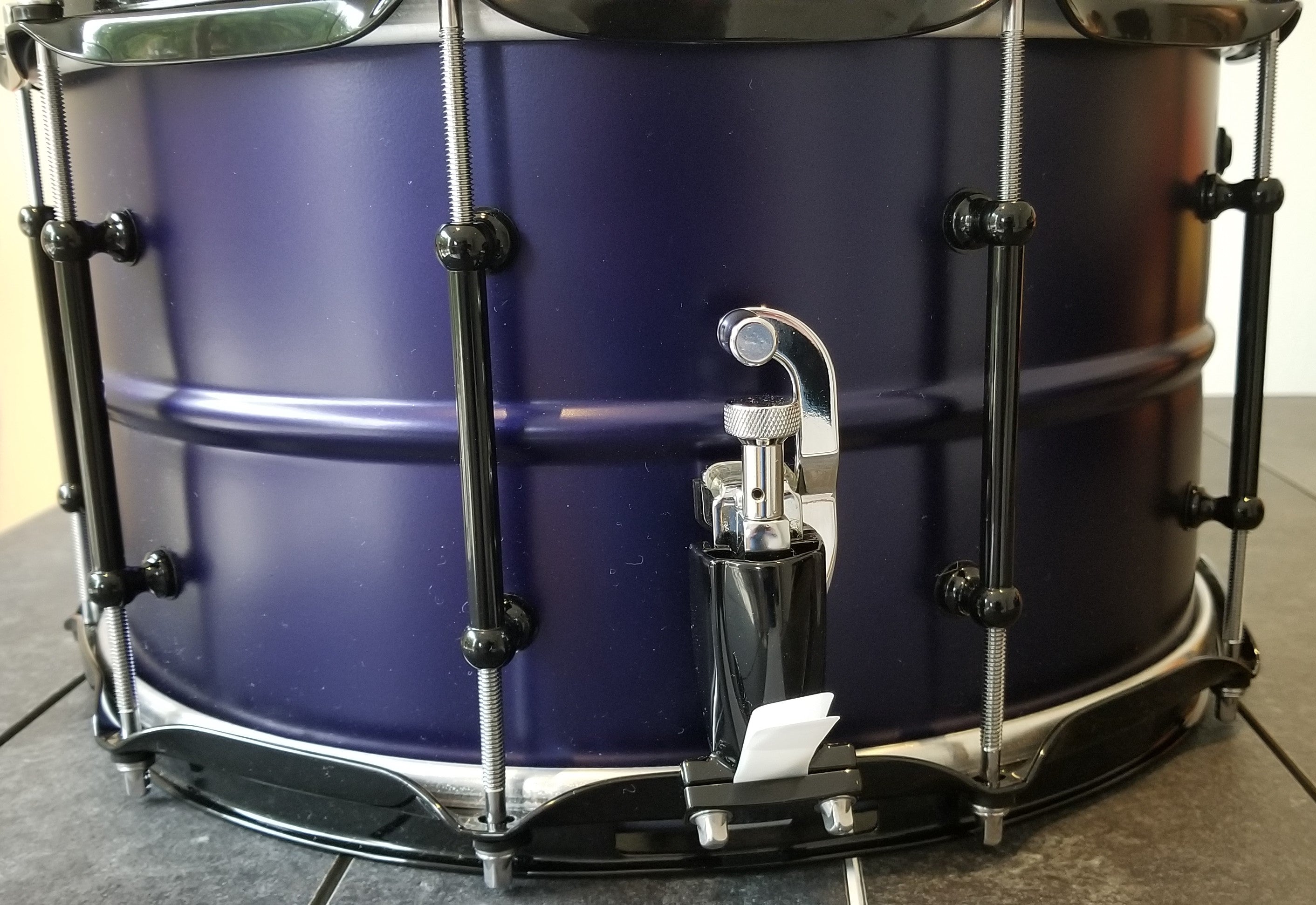 Pork Pie Snare 8"x14", USA Custom Series, Aluminum Brass, Purple Finish w/Bag