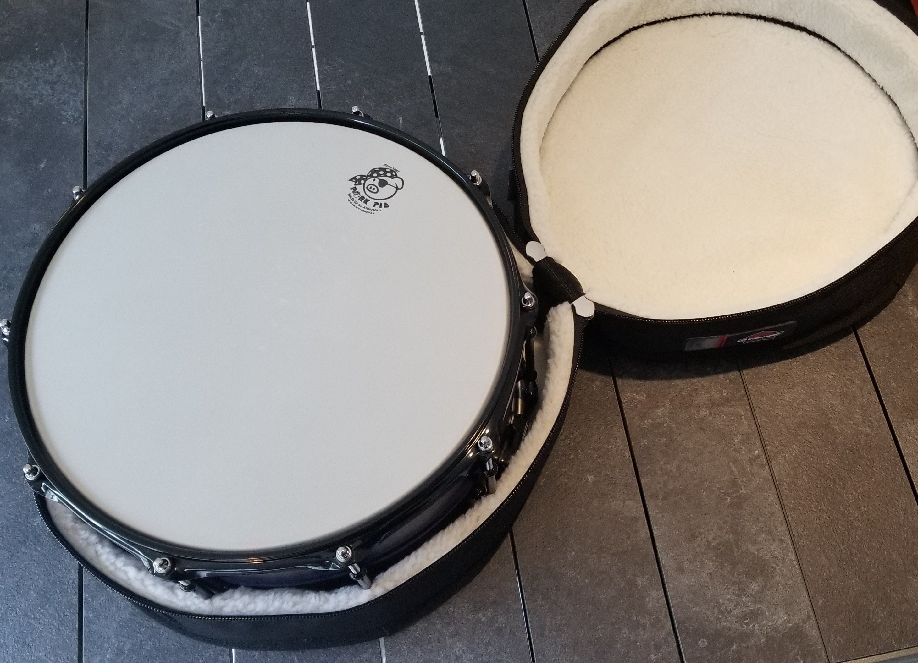 Pork Pie Snare 8"x14", USA Custom Series, Aluminum Brass, Purple Finish w/Bag