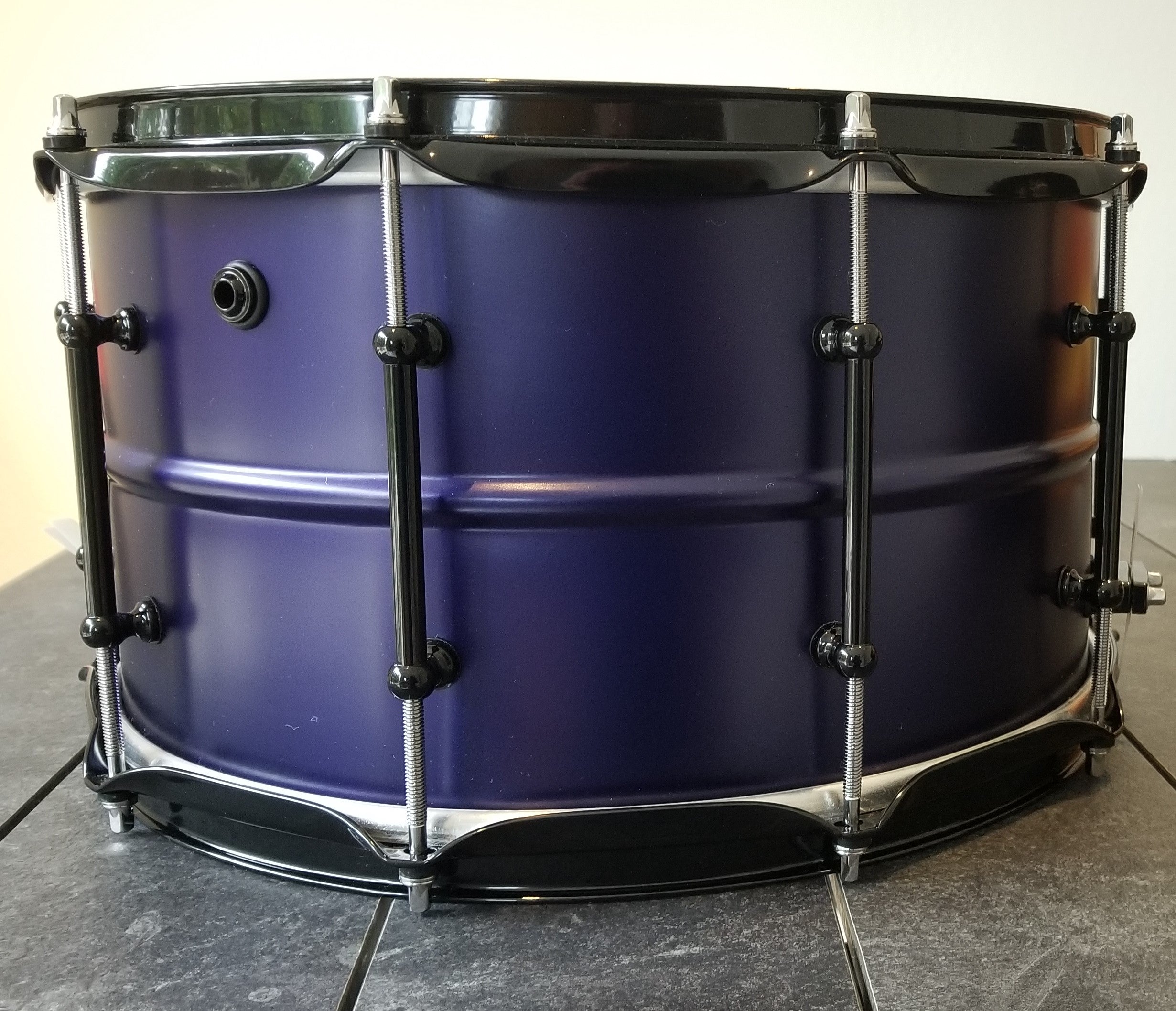 Pork Pie Snare 8"x14", USA Custom Series, Aluminum Brass, Purple Finish w/Bag