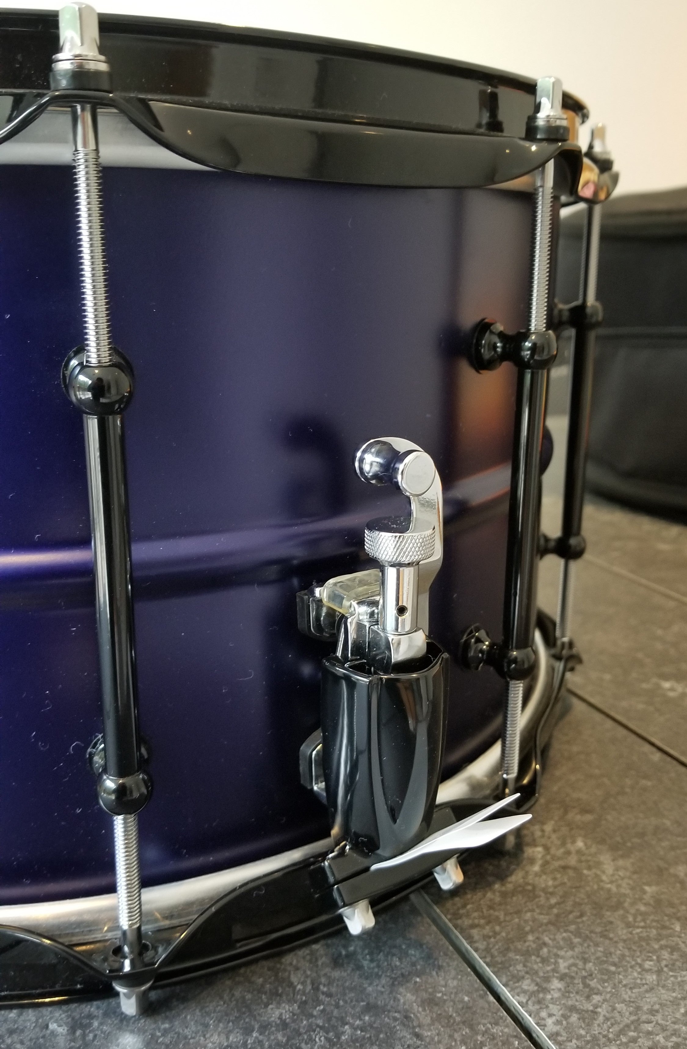 Pork Pie Snare 8"x14", USA Custom Series, Aluminum Brass, Purple Finish w/Bag