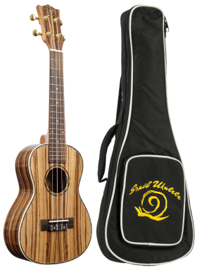 Amahi SNAILZEBUKC from the Snail Series, Zebrawood Concert Ukulele