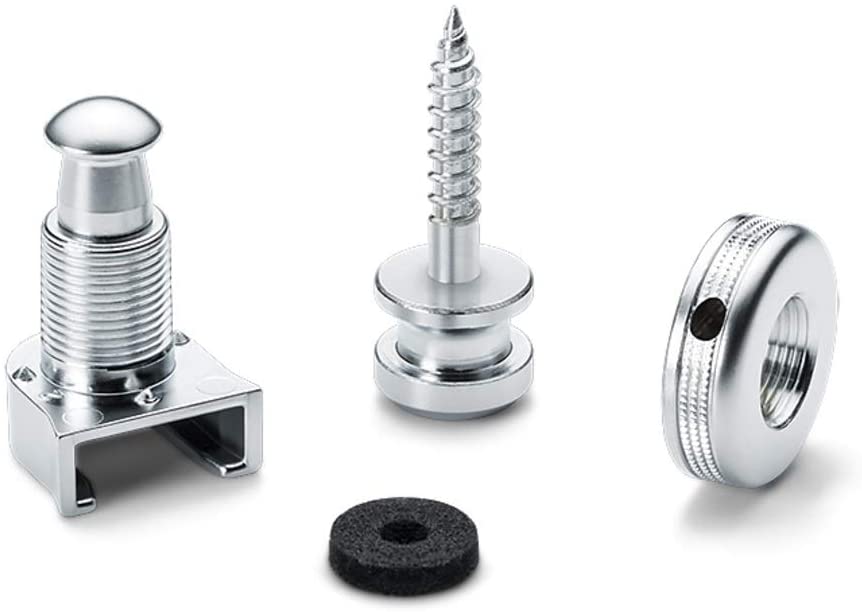 Schaller Guitar Strap Lock & Button Chrome 446