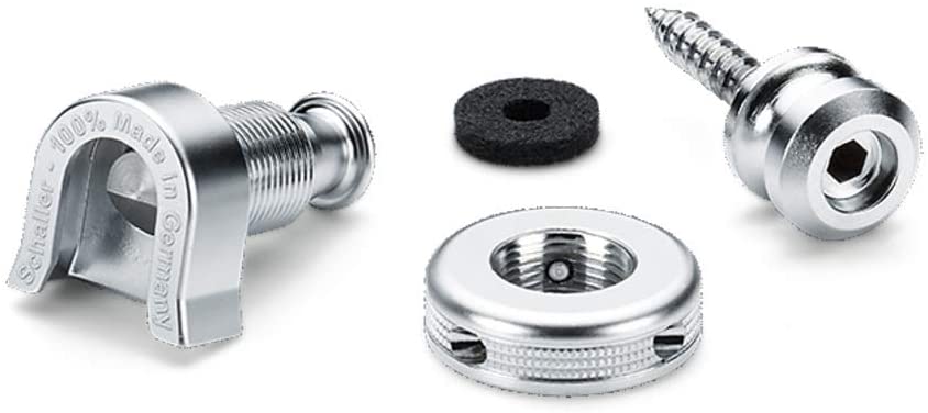 Schaller Guitar Strap Lock & Button - 445 Nickel