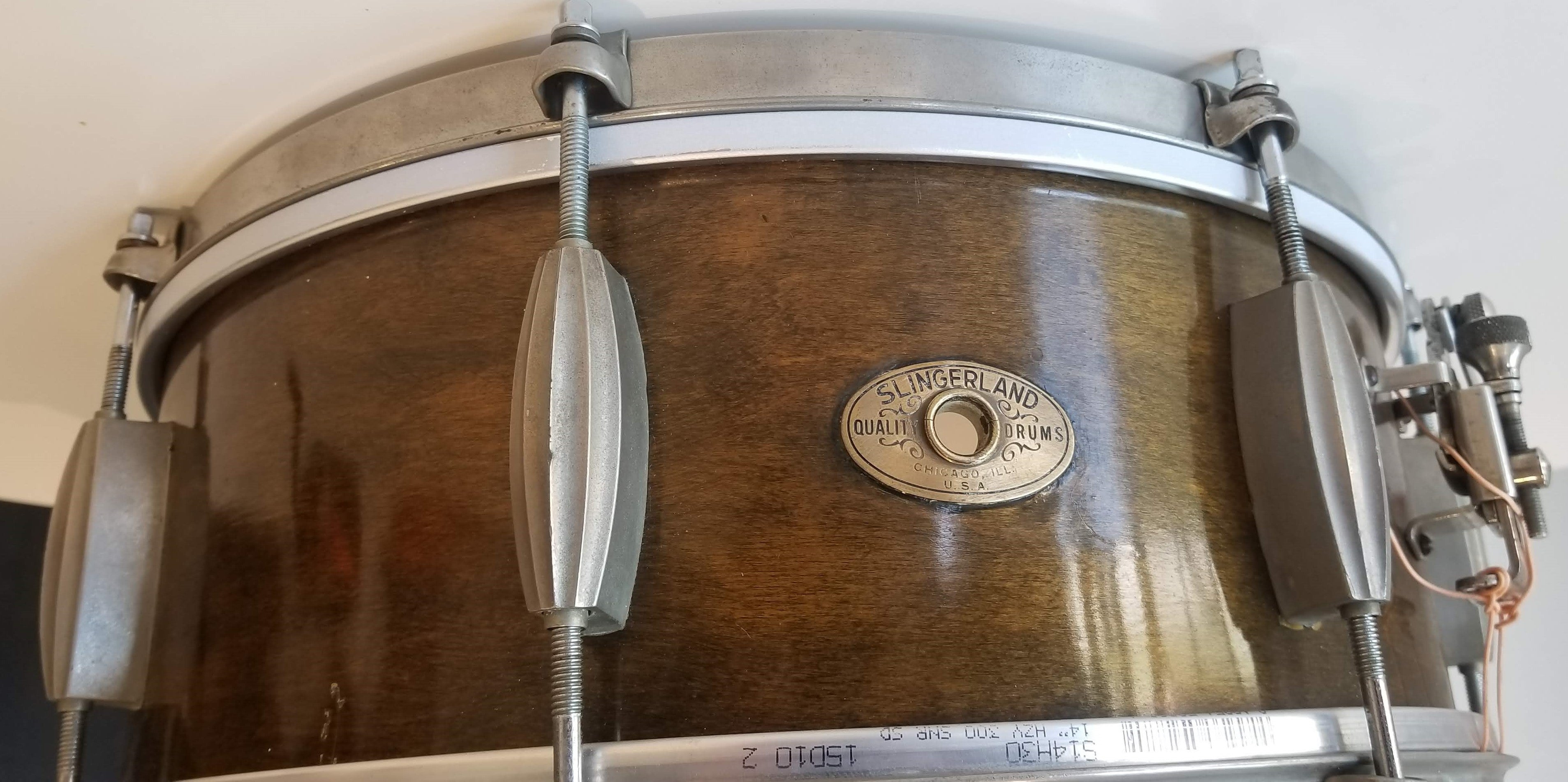 Slingerland Radio King - Rare 5.5""x14" Walnut Snare, 1950s Made in USA-Excellent Condition, Vintage