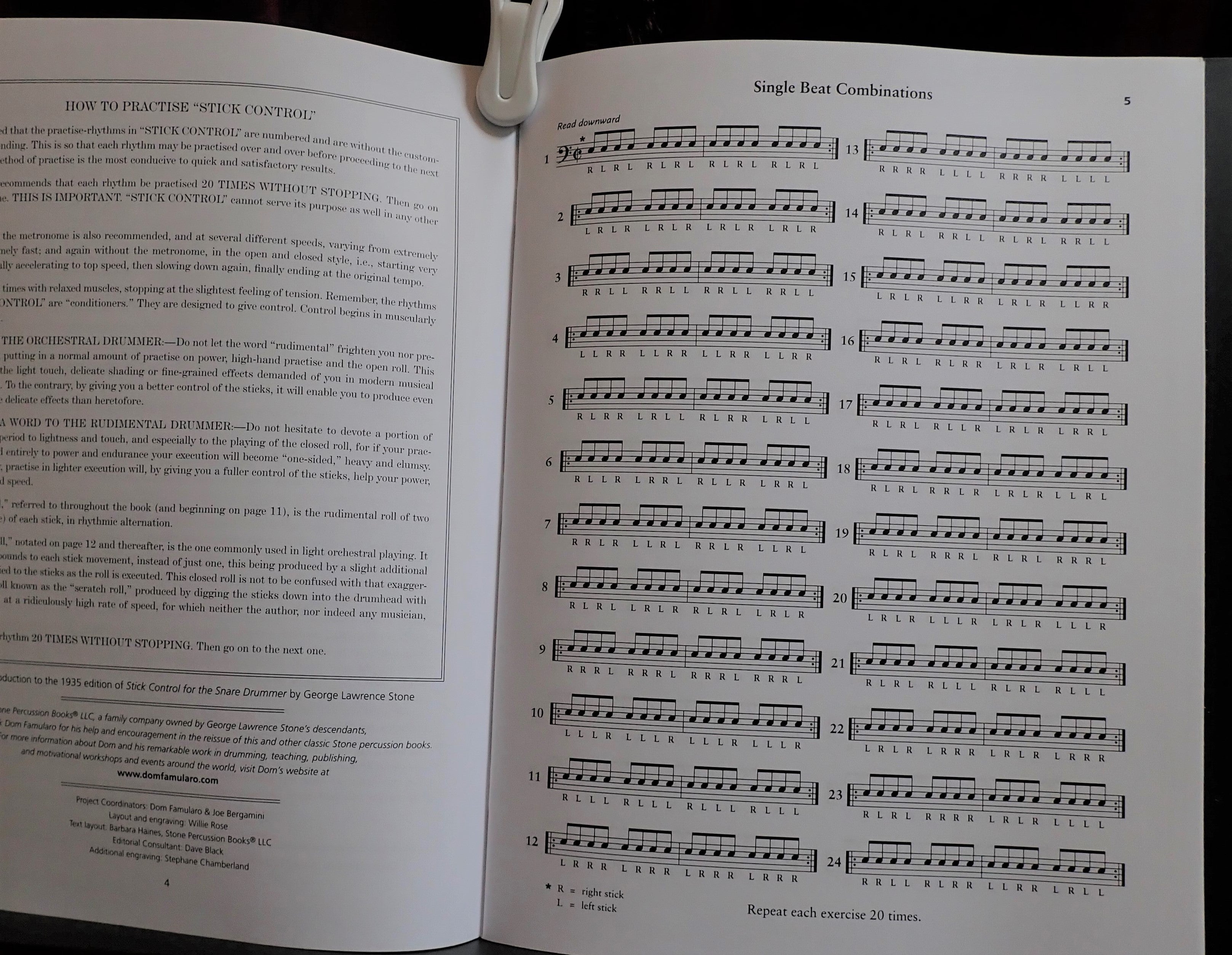 Drumset Book Stick Control Snare Drum by George Lawrence