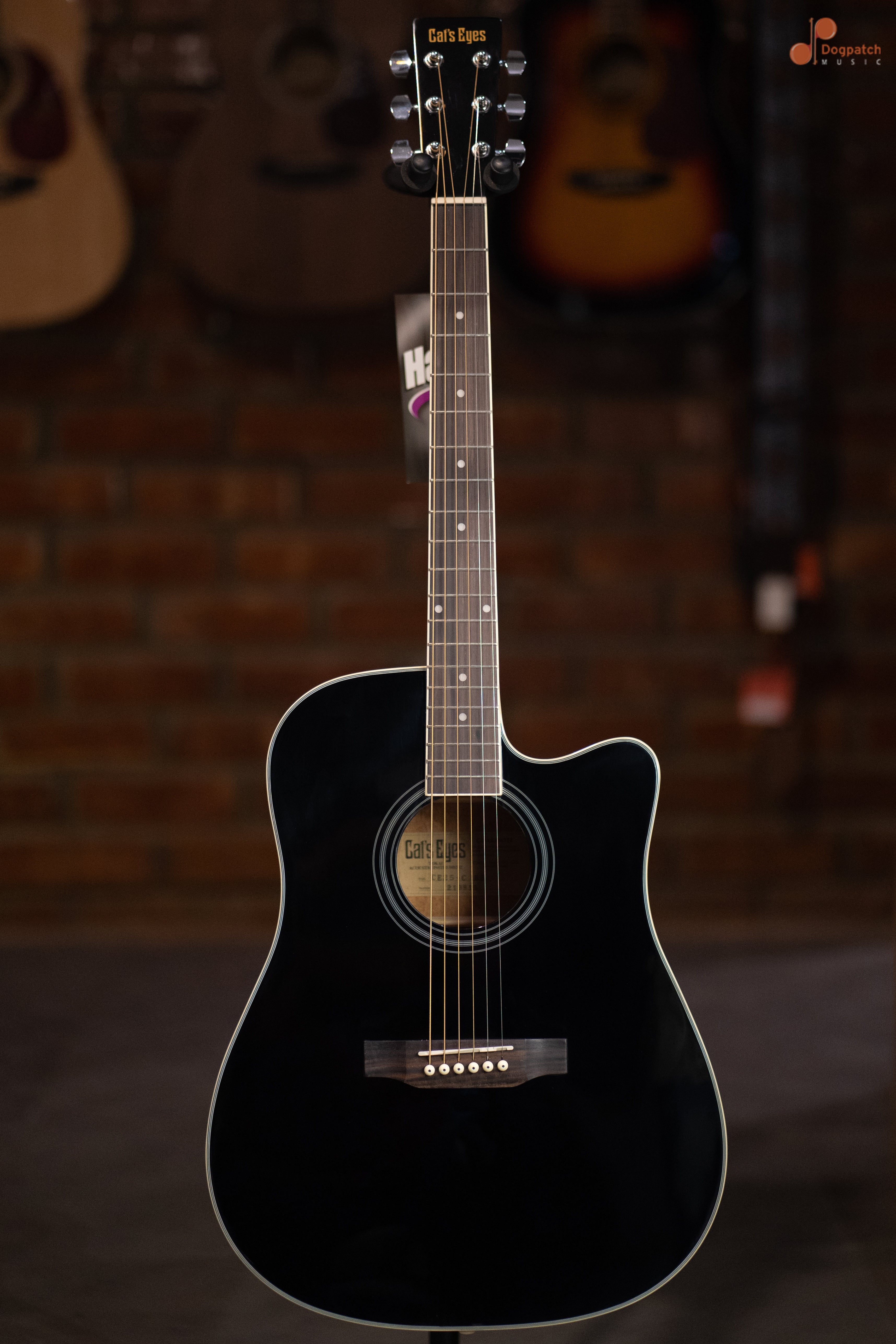 Tokai Cat's Eyes Acoustic Cutaway Guitar CE25C-BB, Black w/Gig Bag