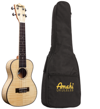 Amahi UK 550C Classic Series, Flamed Maple Ukulele - Concert with Gig Bag