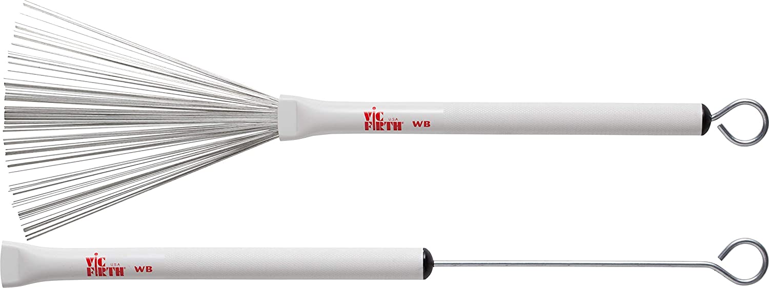 Vic Firth WB, Jazz Brushes, Wire, White Handle