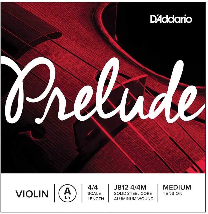 D’Addario Prelude Violin Strings - J812 4/4M - A, 4/4 Scale, Medium Tension - Single String