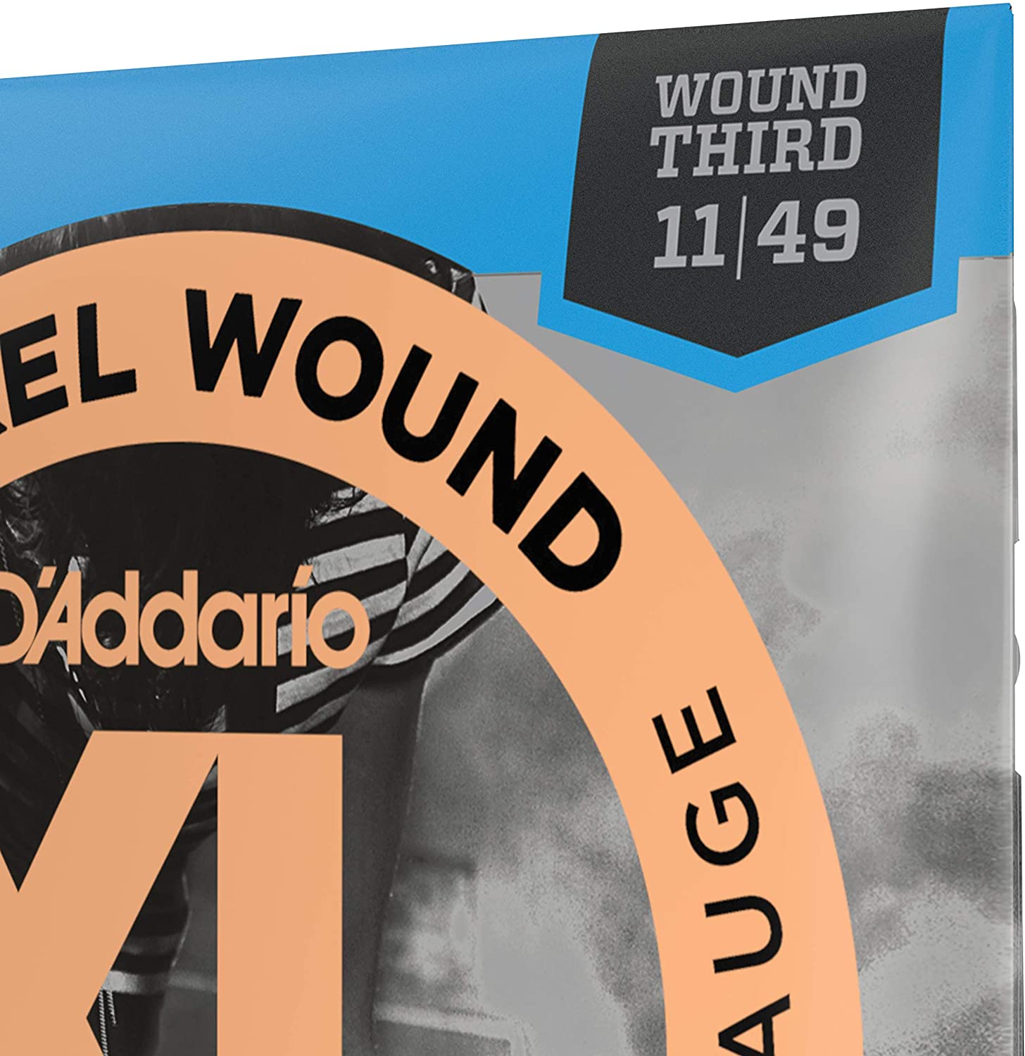 D'Addario EXL115w Nickel Wound Electric Guitar Strings, Medium/Blues-Jazz Rock, Wound 3rd, 11-49