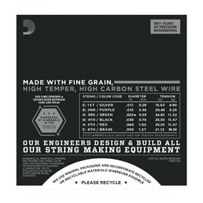 D'Addario ECG24, Chromes Flat Wound, Electric Guitar String, Jazz Light, 11-50