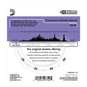 D'Addario EJ53C Pro-Arté Rectified Ukulele Strings, Concert