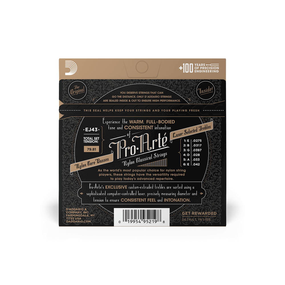 D'Addario EJ43 Pro-Arte Nylon Classical Guitar Strings, Light Tension