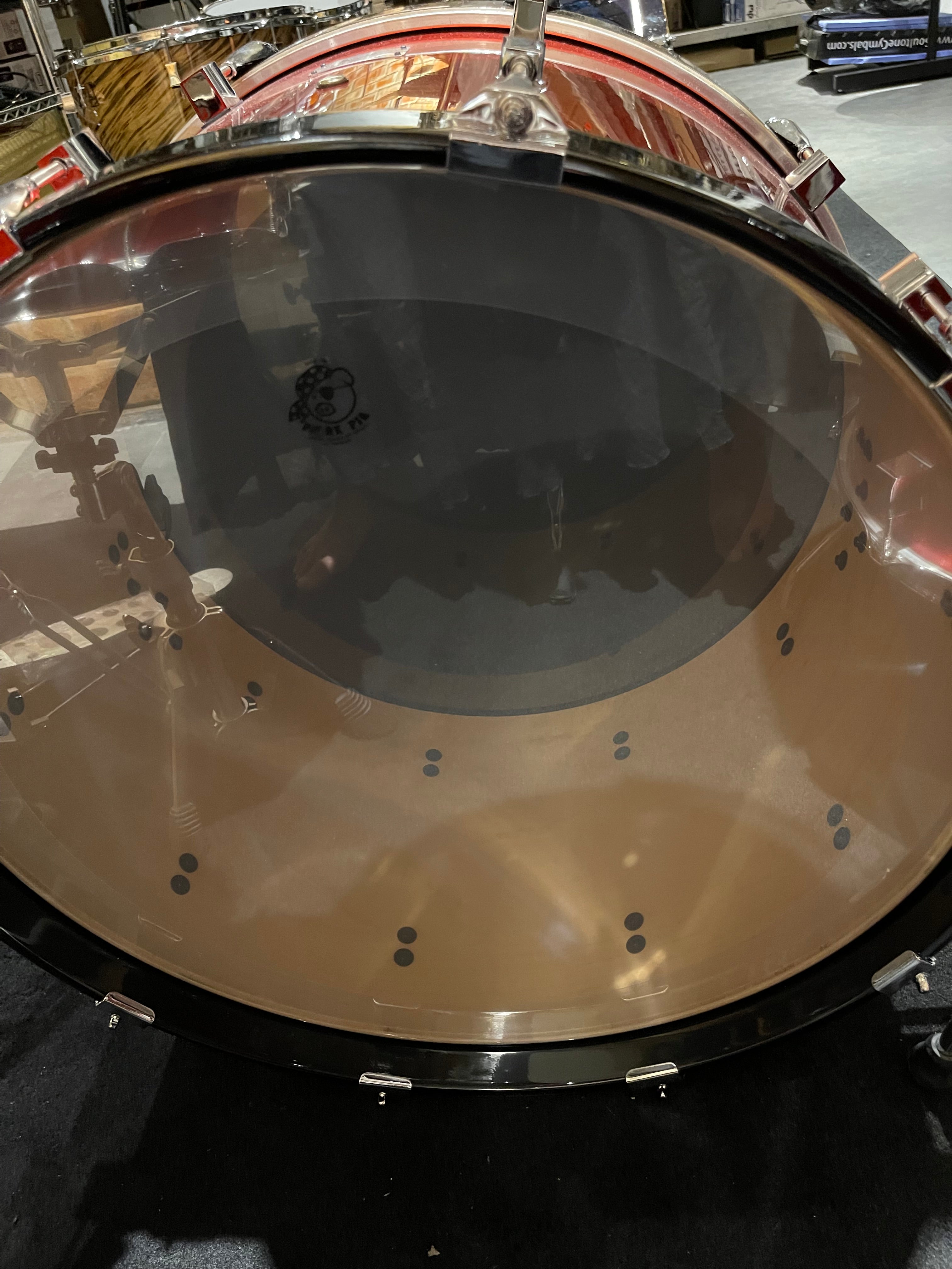 Pork Pie Drum Kit Little Squealer,Fire Red, 6 pieces 50/50 Mahogany/Birch Wood, w/Cases