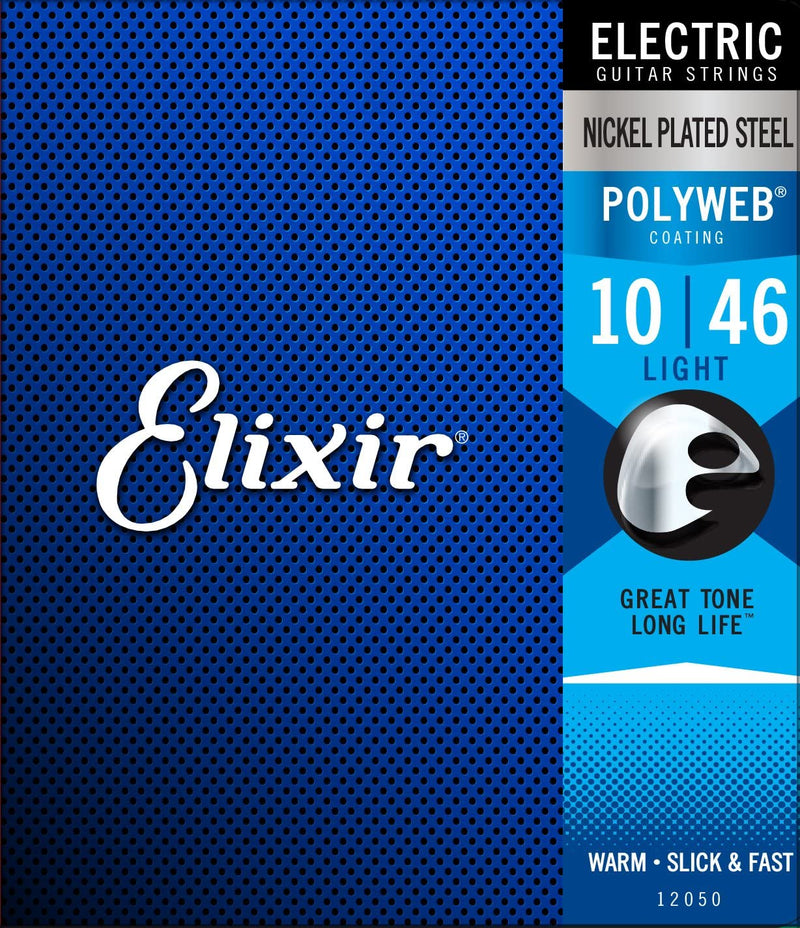 ELIXIR 12050 Electric Guitar Strings, Nickel Plated Steel with POLYWEB™ Coating (Light .010-.046)